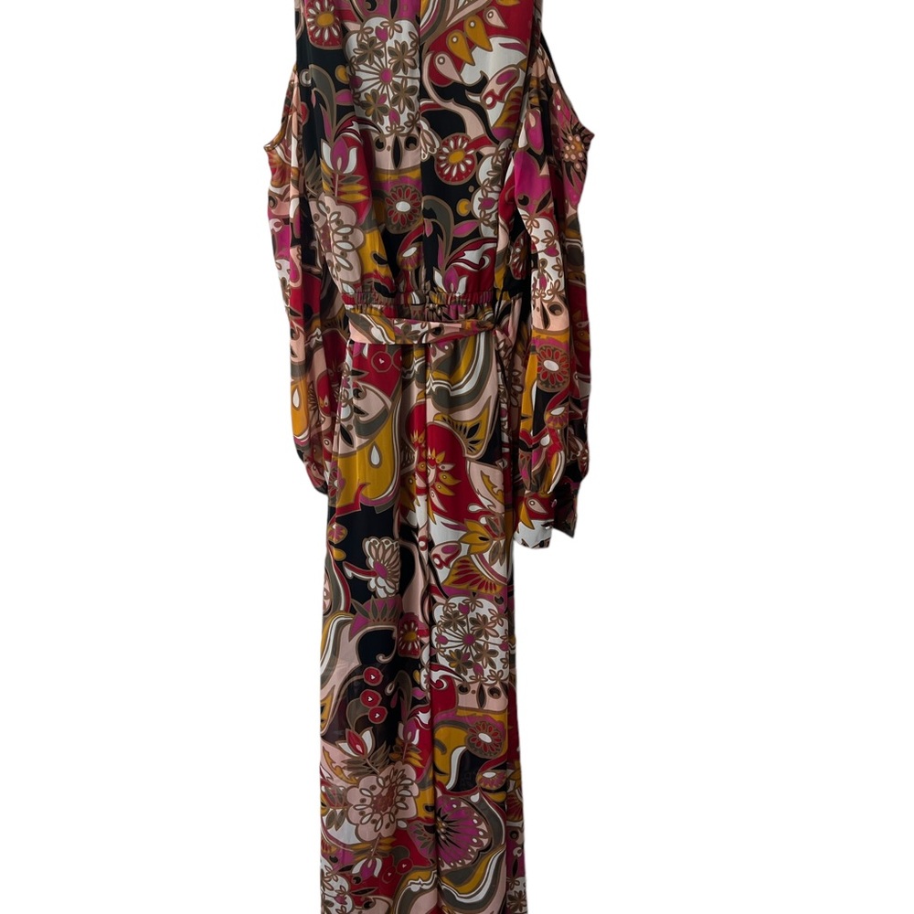 INC International Concepts Long Sleeve Cold Shoulder Size 12 Maxi Dress - Picture 9 of 11